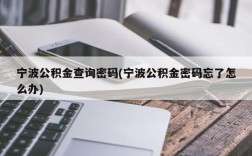 宁波公积金查询密码(宁波公积金密码忘了怎么办)