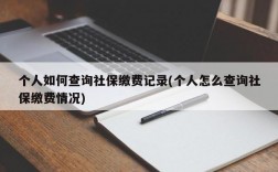 个人如何查询社保缴费记录(个人怎么查询社保缴费情况)