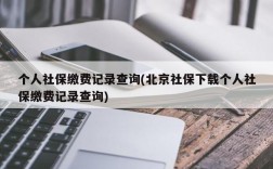 个人社保缴费记录查询(北京社保下载个人社保缴费记录查询)