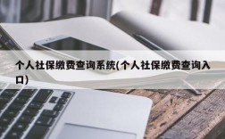 个人社保缴费查询系统(个人社保缴费查询入口)