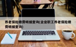 养老保险缴费明细查询(企业职工养老保险缴费明细查询)