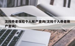 沈阳养老保险个人帐户查询(沈阳个人养老账户查询)