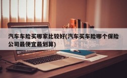 汽车车险买哪家比较好(汽车买车险哪个保险公司最便宜最划算)