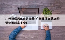 广州社保怎么自己缴费(广州社保交满15后退休可以拿多少)