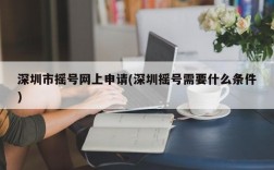 深圳市摇号网上申请(深圳摇号需要什么条件)