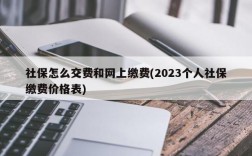 社保怎么交费和网上缴费(2023个人社保缴费价格表)