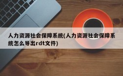 人力资源社会保障系统(人力资源社会保障系统怎么导出rdt文件)