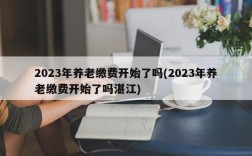 2023年养老缴费开始了吗(2023年养老缴费开始了吗湛江)