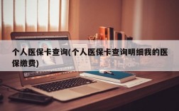 个人医保卡查询(个人医保卡查询明细我的医保缴费)