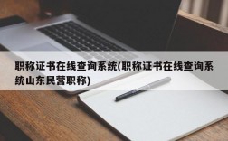 职称证书在线查询系统(职称证书在线查询系统山东民营职称)