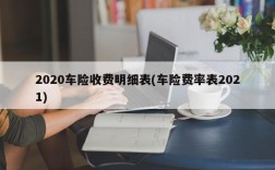 2020车险收费明细表(车险费率表2021)