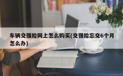 车辆交强险网上怎么购买(交强险忘交6个月怎么办)