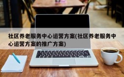 社区养老服务中心运营方案(社区养老服务中心运营方案的推广方案)