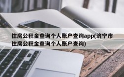 住房公积金查询个人账户查询app(济宁市住房公积金查询个人账户查询)