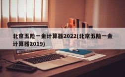 北京五险一金计算器2022(北京五险一金计算器2019)