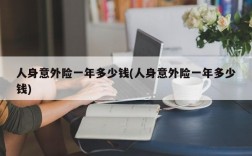 人身意外险一年多少钱(人身意外险一年多少钱)