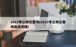 2023考公岗位查询(2023考公岗位查询洛泽河镇)