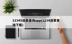 12345违章查询app(1234违章查询下载)