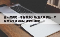 重大疾病险一年保费多少钱(重大疾病险一年保费多少钱到期可以拿到钱吗)