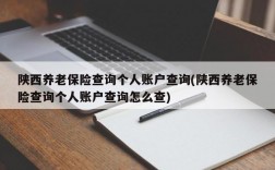 陕西养老保险查询个人账户查询(陕西养老保险查询个人账户查询怎么查)