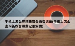 手机上怎么查询新农合缴费记录(手机上怎么查询新农合缴费记录安徽)