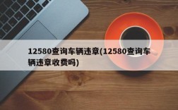 12580查询车辆违章(12580查询车辆违章收费吗)