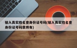 输入真实姓名查身份证号码(输入真实姓名查身份证号码章炳有)