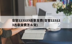 交警123123违章交费(交警123123违章交费怎么交)