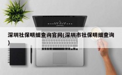 深圳社保明细查询官网(深圳市社保明细查询)