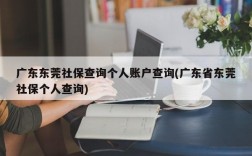 广东东莞社保查询个人账户查询(广东省东莞社保个人查询)