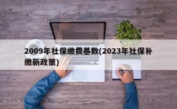 2009年社保缴费基数(2023年社保补缴新政策)