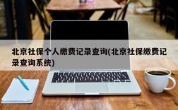 北京社保个人缴费记录查询(北京社保缴费记录查询系统)