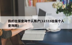 我的社保查询个人账户(12333社保个人查询网)