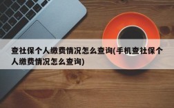 查社保个人缴费情况怎么查询(手机查社保个人缴费情况怎么查询)