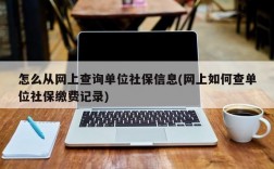 怎么从网上查询单位社保信息(网上如何查单位社保缴费记录)