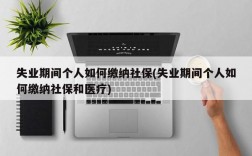 失业期间个人如何缴纳社保(失业期间个人如何缴纳社保和医疗)