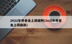 2022年养老金上调细则(2o2l年养老金上调最新)