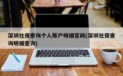 深圳社保查询个人账户明细官网(深圳社保查询明细查询)