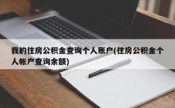 我的住房公积金查询个人账户(住房公积金个人帐户查询余额)