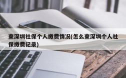 查深圳社保个人缴费情况(怎么查深圳个人社保缴费记录)