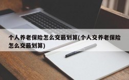 个人养老保险怎么交最划算(个人交养老保险怎么交最划算)