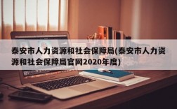 泰安市人力资源和社会保障局(泰安市人力资源和社会保障局官网2020年度)