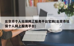 北京市个人社保网上服务平台官网(北京市社保个人网上服务平台)