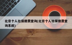 北京个人社保缴费查询(北京个人社保缴费查询系统)