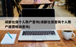 成都社保个人账户查询(成都社保查询个人账户缴费明细查询)