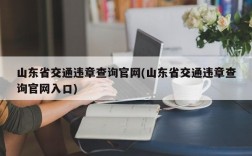 山东省交通违章查询官网(山东省交通违章查询官网入口)