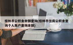 桂林市公积金余额查询(桂林市住房公积金查询个人账户查询余额)