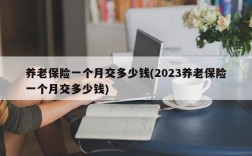 养老保险一个月交多少钱(2023养老保险一个月交多少钱)