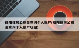 咸阳住房公积金查询个人账户(咸阳住房公积金查询个人账户明细)