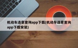 机动车违章查询app下载(机动车违章查询app下载安装)